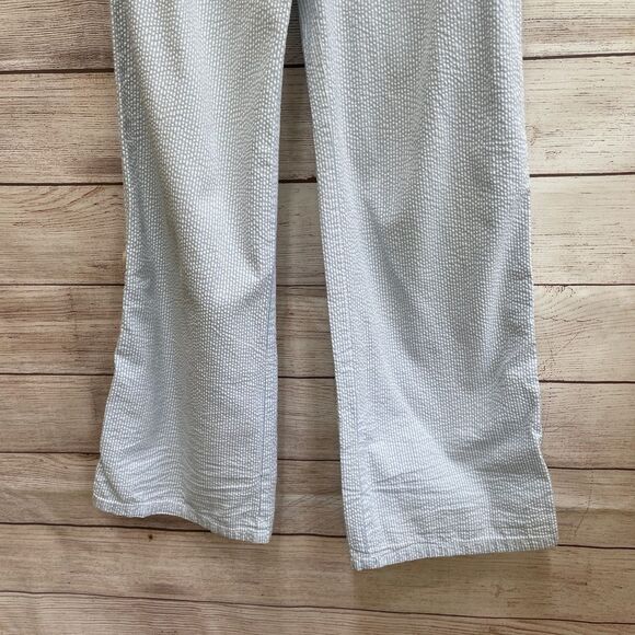 VINTAGE TOMMY HILFIGER SEERSUCKER CONVERTIBLE PANTS IN BLUE AND WHITE STRIPES - Picture 4 of 10